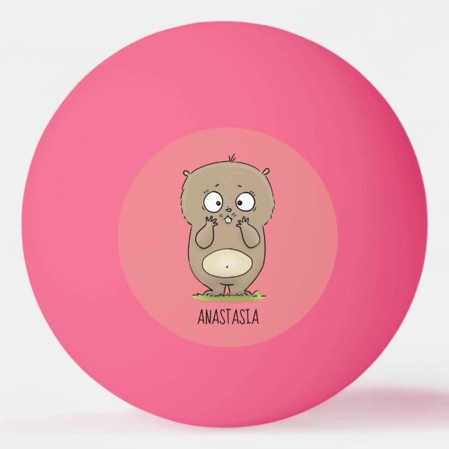 Vergesslicher, bezaubernder Hamster-Cartoon Tischtennisball (Vorderseite)