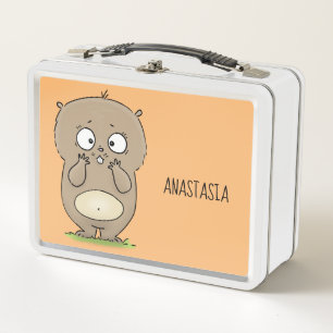 Vergesslicher niedlicher fetter Hamster-Cartoon Metall Brotdose