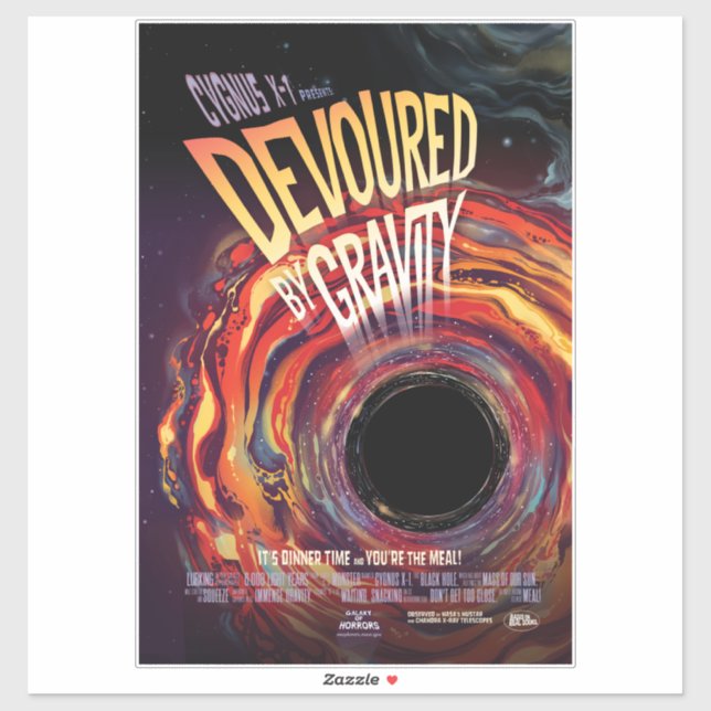 Vergeudet durch Gravity Halloween Hole Black Horro Aufkleber (Blatt)
