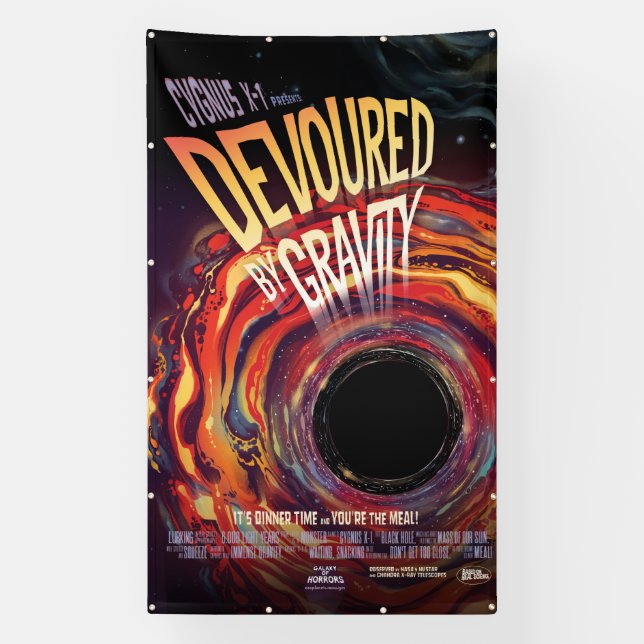 Vergeudet durch Gravity Halloween Hole Black Horro Banner (Vertikal)