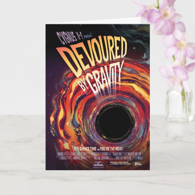 Vergeudet durch Gravity Halloween Hole Black Horro Karte (Orchidee)