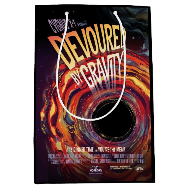 Vergeudet durch Gravity Halloween Hole Black Horro Mittlere Geschenktüte (Vorderseite)