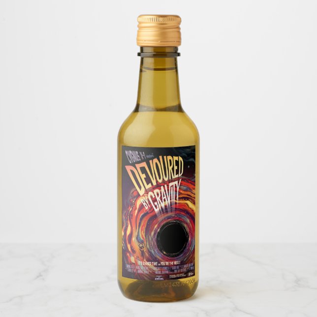 Vergeudet durch Gravity Halloween Hole Black Horro Weinetikett (Vorderseite)