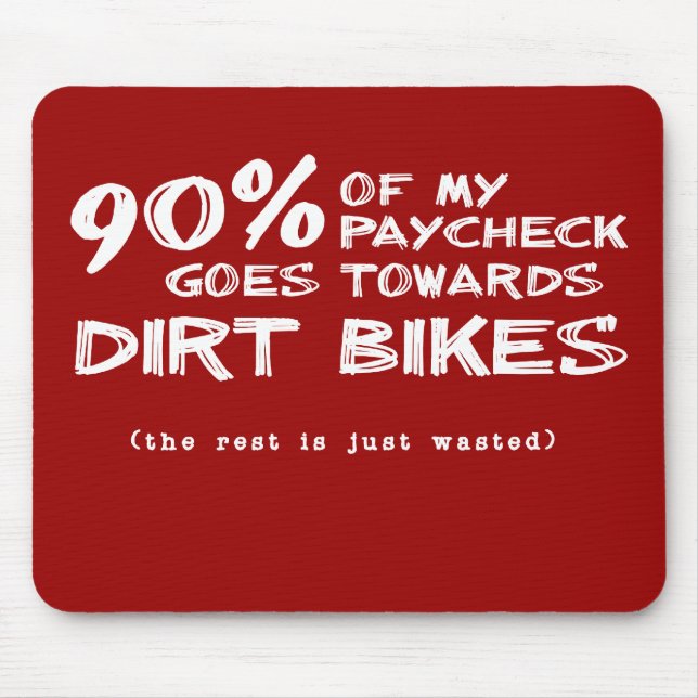 Vergeudeter Geld-Schmutz-FahrradMotocross Mousepad (Vorne)