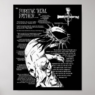 Vergib ihnen Vater Anime Jesus Kreuz T-Shirt Poster