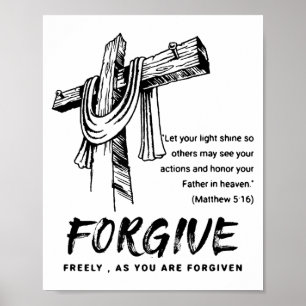 Vergib Kreuz Christlicher Glauben Tee Poster