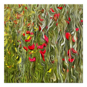 Vergiftete Poppies Surrealistische Abstrakte Kunst Poster