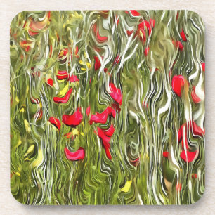 Vergiftete Poppies Surrealistische Abstrakte Kunst Untersetzer