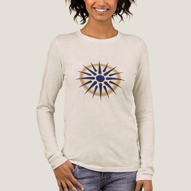 Vergina-Sonne (Version 2) Tri-Blend Shirt (Vorderseite)