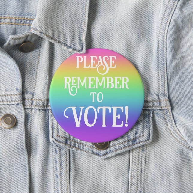 Vergiss bitte nicht zu STIMMEN! Regenbogenknopf Button (Beispiel)