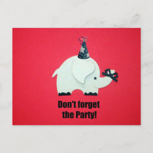 Vergiss das Party nicht! Einladungspostkarte