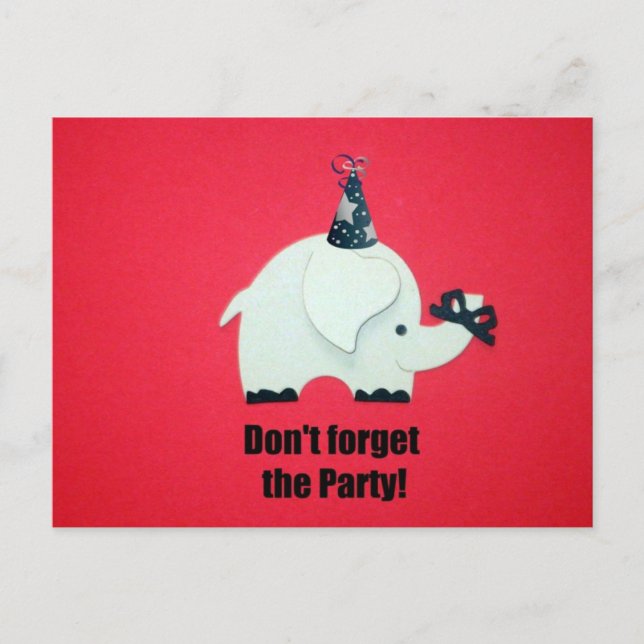 Vergiss das Party nicht! Einladungspostkarte (Vorderseite)
