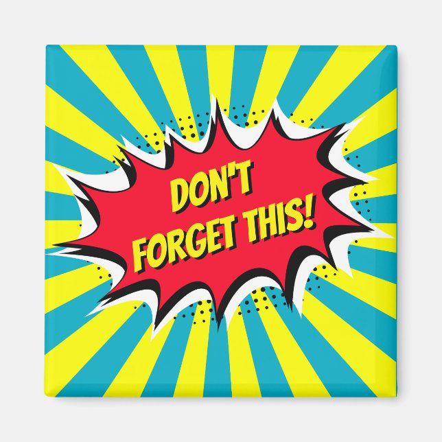 Vergiss diesen Stil des Comic nicht Magnet (Vorne)