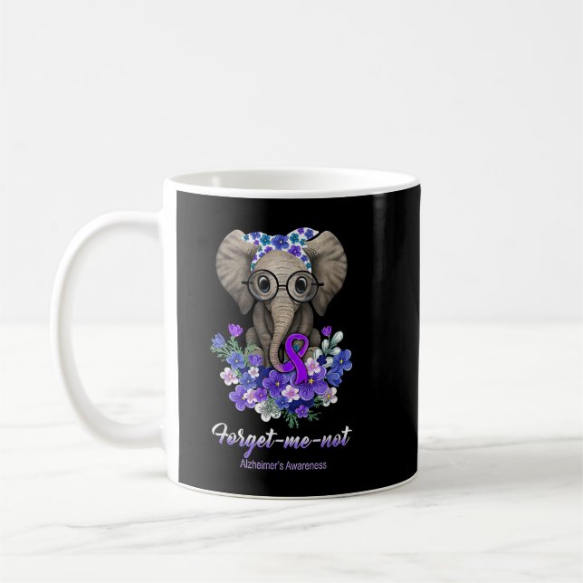 Vergiss mich nicht Alzheimer's Awareness Elephant  Kaffeetasse (Links)