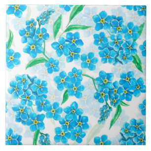 Vergiss mich nicht, Aquarellfarben-Blume Fliese