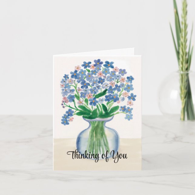 Vergiss mich nicht Blume, an dein Beileid zu denke Karte (Vorderseite)