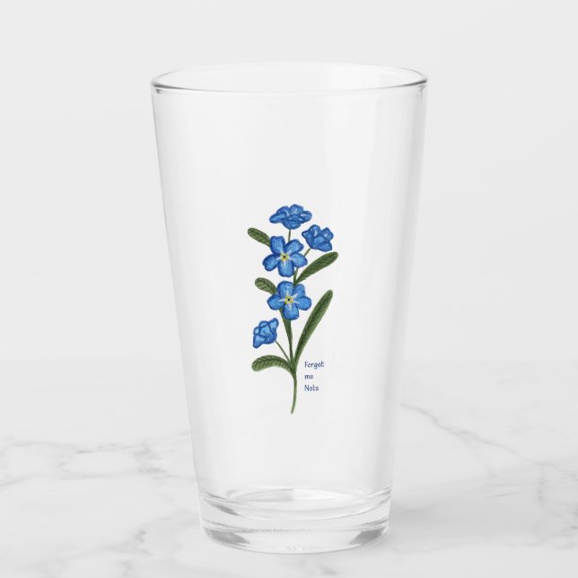 Vergiss mich nicht Blume Glass Tumbler (Vorderseite)