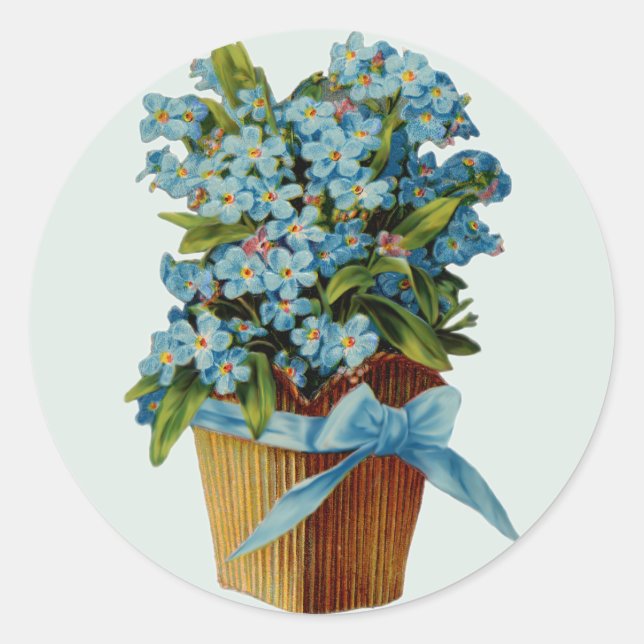 Vergiss mich nicht Blume Runder Aufkleber (Vorderseite)