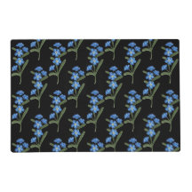 Vergiss mich nicht Blume Tischset Schwarzes Muster