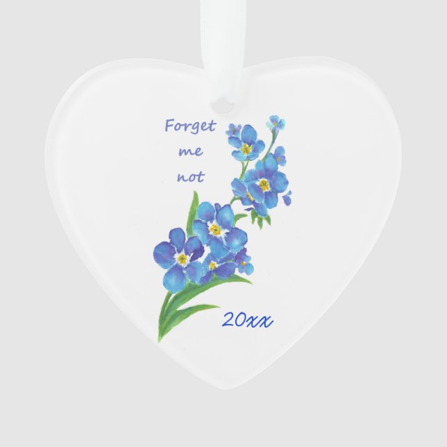 "Vergiss mich nicht" Blume zitieren nach eigenem E Ornament (Vorderseite)