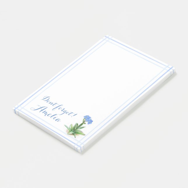 Vergiss mich nicht botanischen Aquarellkunst-indiv Post-it Klebezettel (angewinkelt)