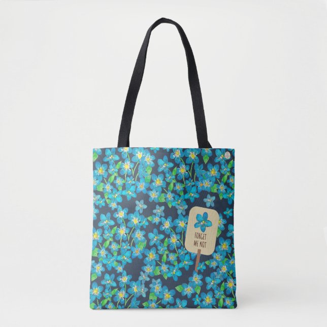 Vergiss mich nicht deutsche / englische blaue Wild Tasche (Vorderseite)