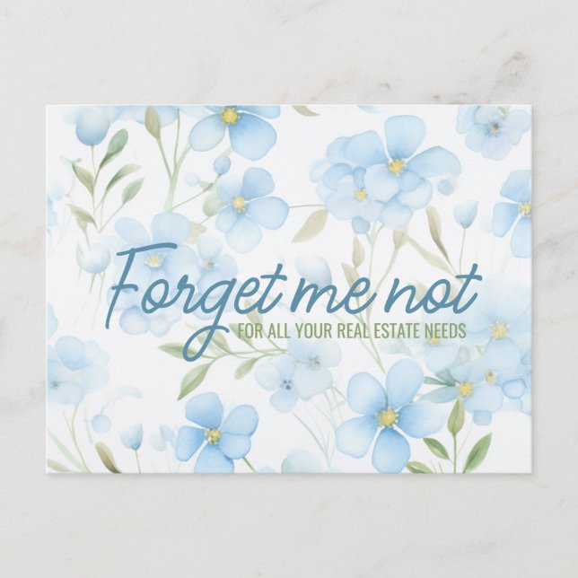 Vergiss mich nicht im Frühling Marketing Postkarte (Vorderseite)
