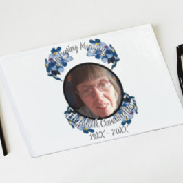 Vergiss mich nicht, mit Foto florales Design zu en Gästebuch