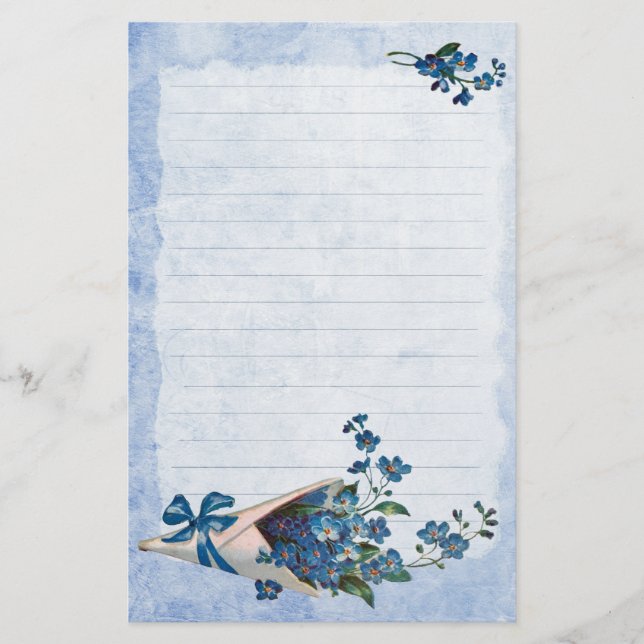 Vergiss mich Nots Briefpapier (Vorderseite)