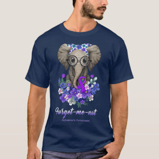 Vergiss nicht Alzheimers Awareness Elephant Blume T-Shirt