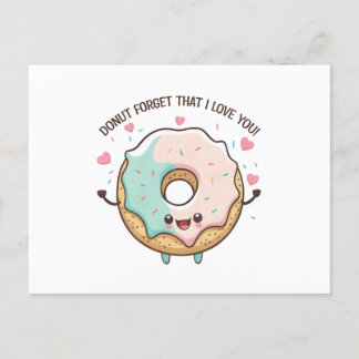 "Vergiss nicht, dass ich dich Liebe" Kawaii Donut Postkarte