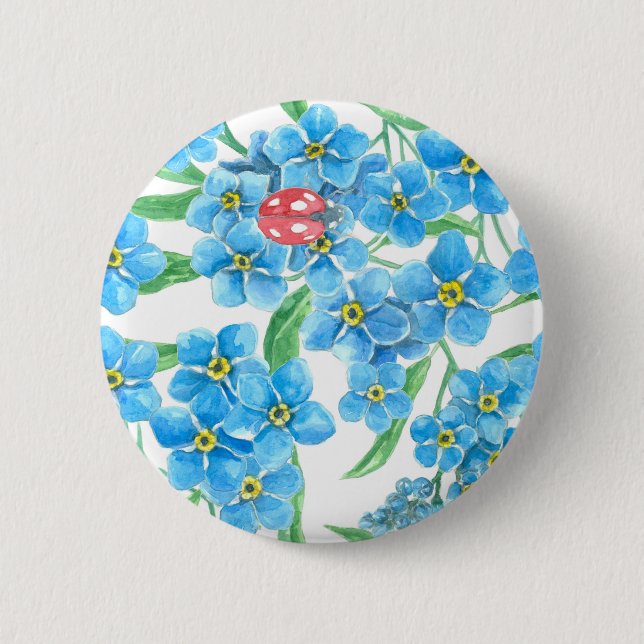 Vergiss nicht, dass ich kein nahtloses Blumenmuste Button (Vorderseite)