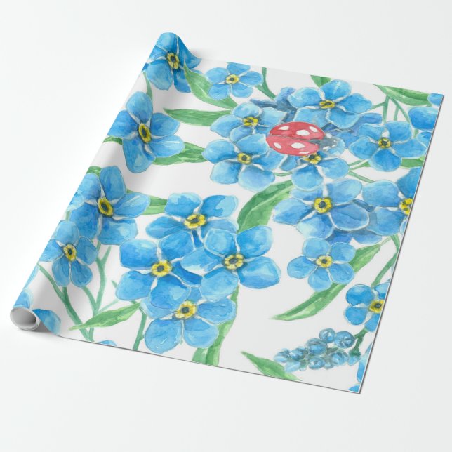 Vergiss nicht, dass ich kein nahtloses Blumenmuste Geschenkpapier (Ungerollt)