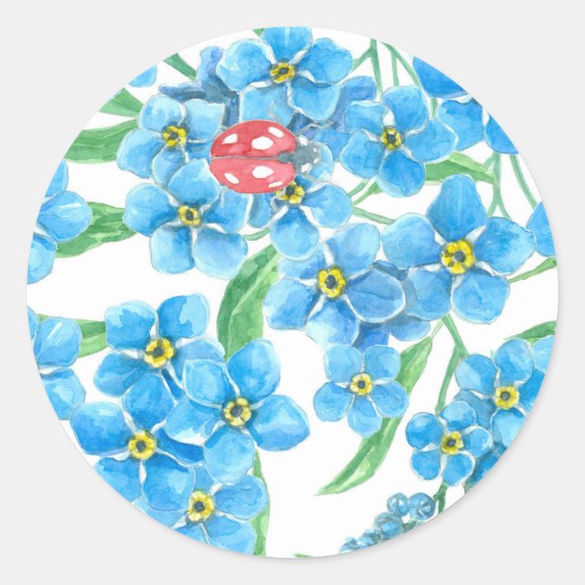Vergiss nicht, dass ich kein nahtloses Blumenmuste Runder Aufkleber (Vorderseite)