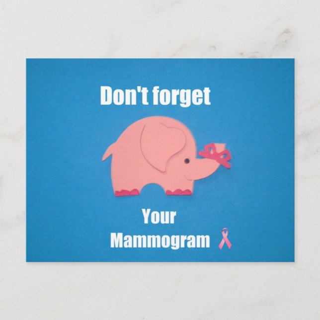 Vergiss nicht dein Mammogramm. Postkarte (Vorderseite)