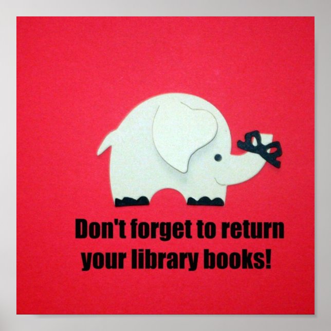 Vergiss nicht, deine Bücher aus der Bibliothek zur Poster (Vorne)