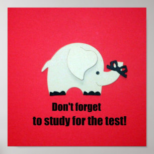 Vergiss nicht, für den Test zu lernen! Poster