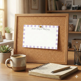 Vergiss nicht, Schatz   Süße Lavendel-Karo Post-it Klebezettel