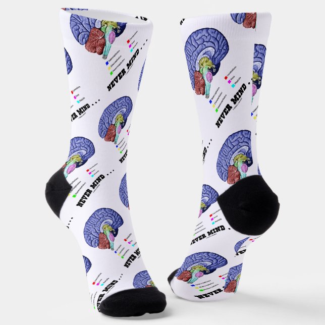 Vergiss nie ... Gehirnanatomie Psyche Spaß Socken (Gewinkelt)