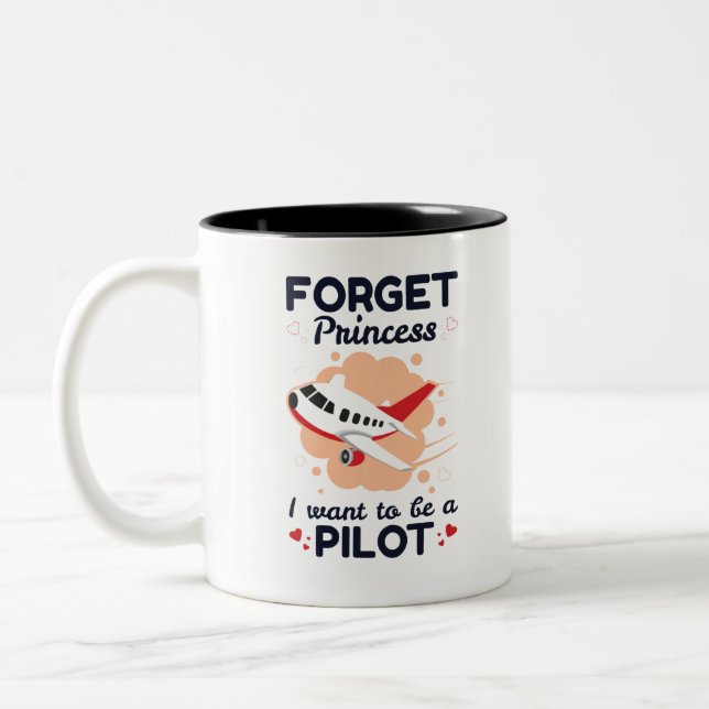 Vergiss Princess, dass ich als Pilot Gewollt habe Zweifarbige Tasse (Links)