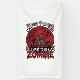 Vergiss Prinzessin Zombie Blut Mond Friedhof Flede Banner