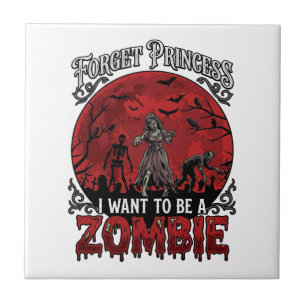 Vergiss Prinzessin Zombie Blut Mond Friedhof Flede Fliese