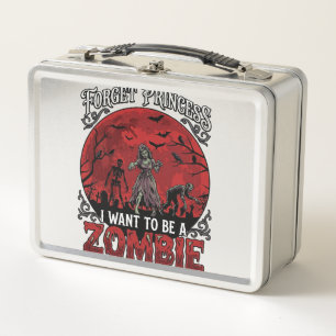 Vergiss Prinzessin Zombie Blut Mond Friedhof Flede Metall Brotdose