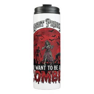 Vergiss Prinzessin Zombie Blut Mond Friedhof Flede Thermosbecher