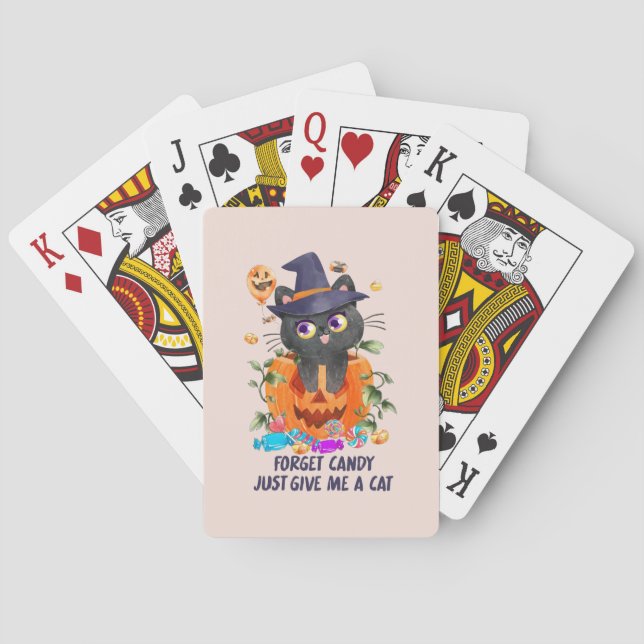 Vergiss Süßigkeiten, gib mir einfach eine Katze. Spielkarten (Rückseite)