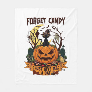 Vergiss Süßigkeiten, gib mir einfach Halloween-Kür Fleecedecke