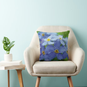 Vergissmeinnicht blau - Aquarell-Design Kissen