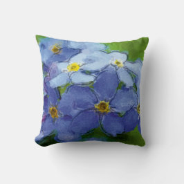 Vergissmeinnicht blau - Aquarell-Design |  Kissen