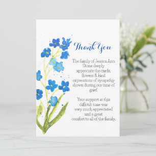 Vergissmeinnicht Blau Floral Beerdigung Tod Danke  Einladung