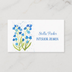 Vergissmeinnicht Elegante Blaue Florale Visitenkar Visitenkarte